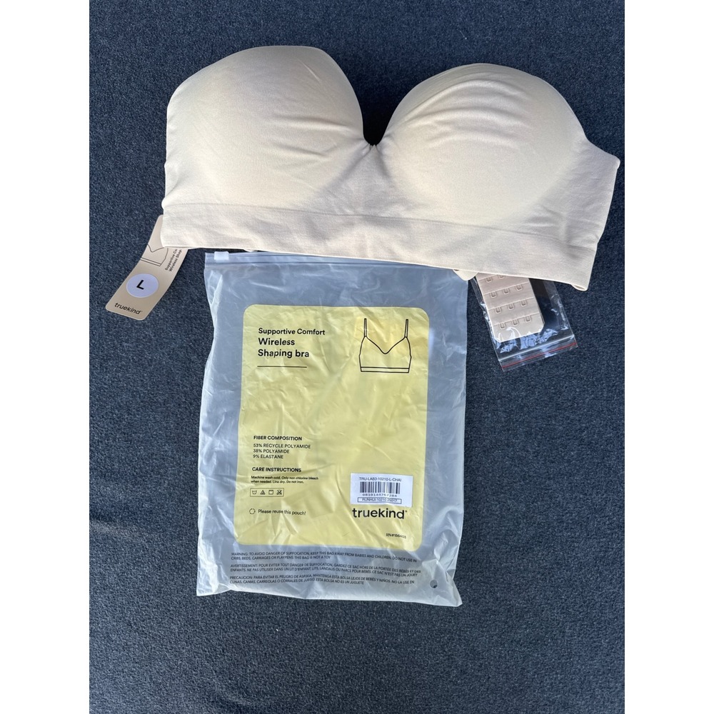 Shapermint Truekind what Supportive Comfort Wireless Shaping Bra Chai/ Beige L